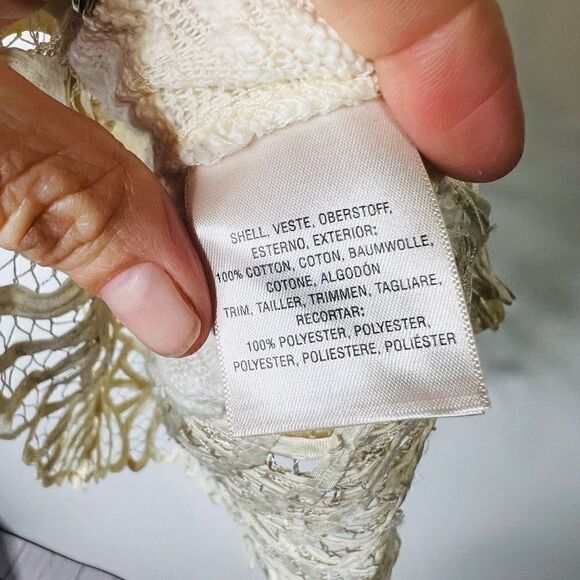 Anthropologie Saturday Sunday Women's Spalliera Lace Cream Sweater Tunic XS - Picture 3 of 8